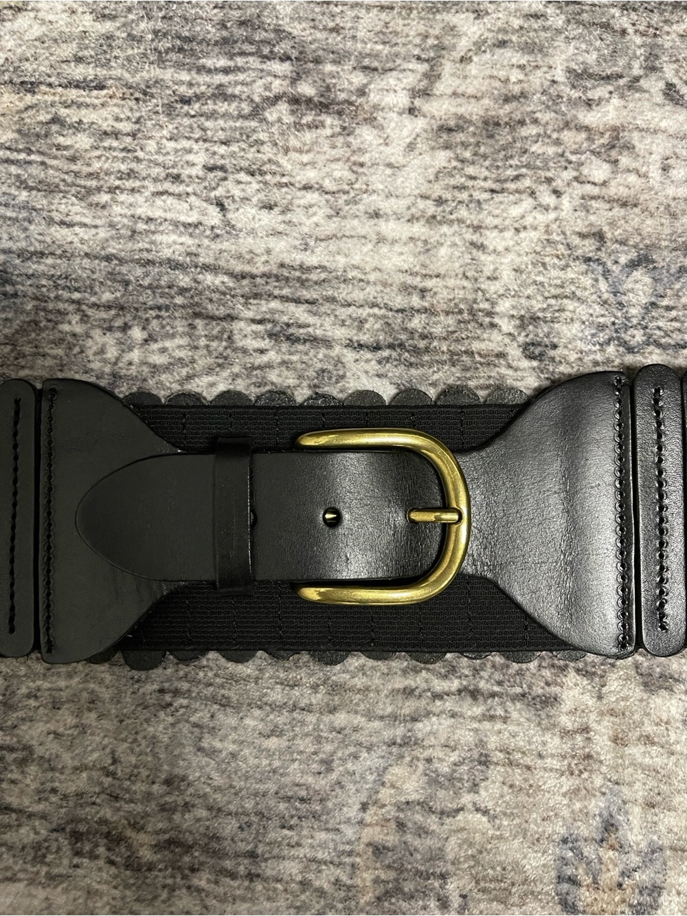Anthropologie Tabitha Stretch Black Corset Belt